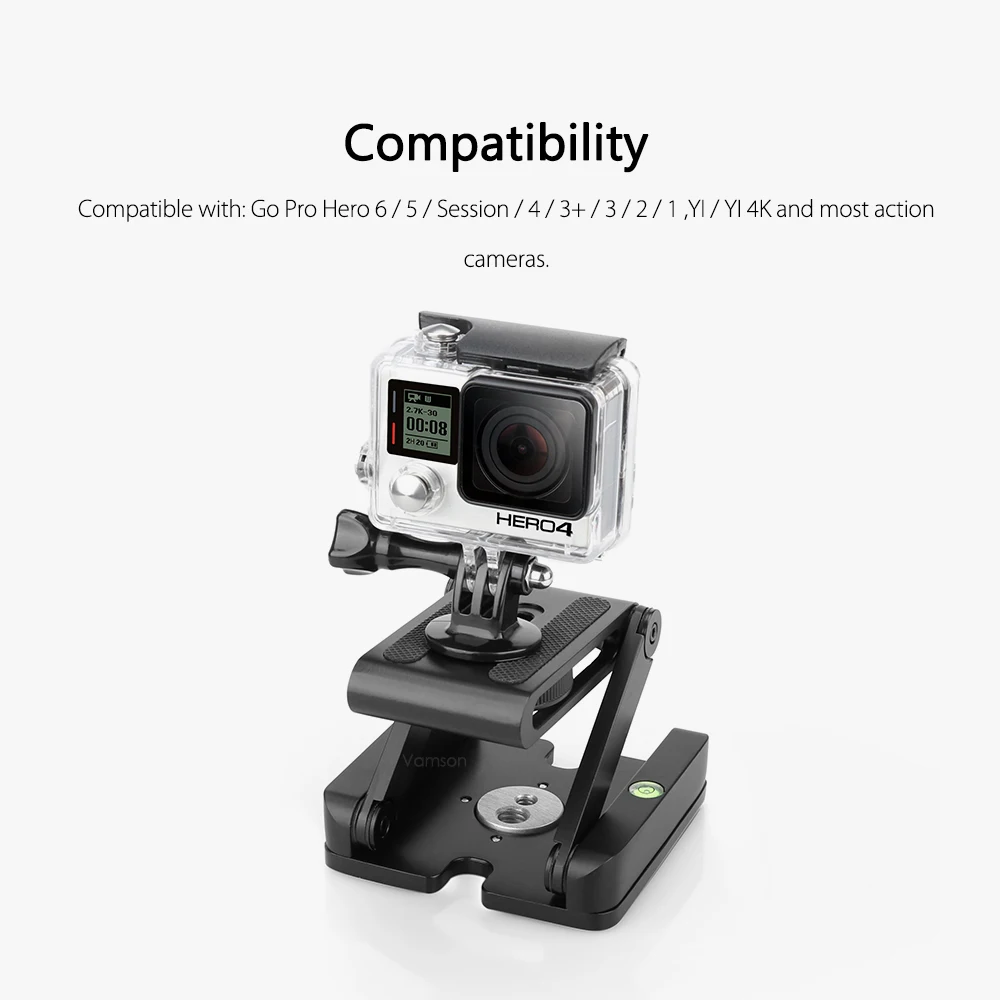 Vamson аксессуары для Gopro Hero 6 5 4 3 раза Z Тип подставка держатель адаптер Штатив БЫСТРОРАЗЪЕМНАЯ пластина для Eken для DSLR VP419
