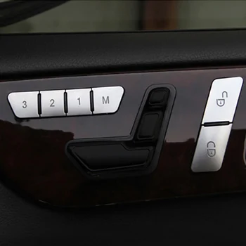 

For Mercedes-Benz CLA/GLA/GLK/GLE/CLS/GL/ML/A/B/E Car Door Seats Memory Adjusting Push Button Trim Cover sticker