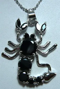 

FREE SHIPPING6 color! fancy 18KGP white/pink/purple/blue/black/red Zirconia Scorpion pendant