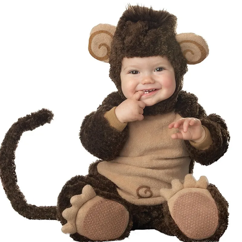 big monkey Комплект из 3 предметов с изображением животных; Sullivan; костюм динозавра на Хэллоуин для маленьких мальчиков и девочек; Детский комбинезон; комплект одежды для малышей; kigurumi - Цвет: big monkey