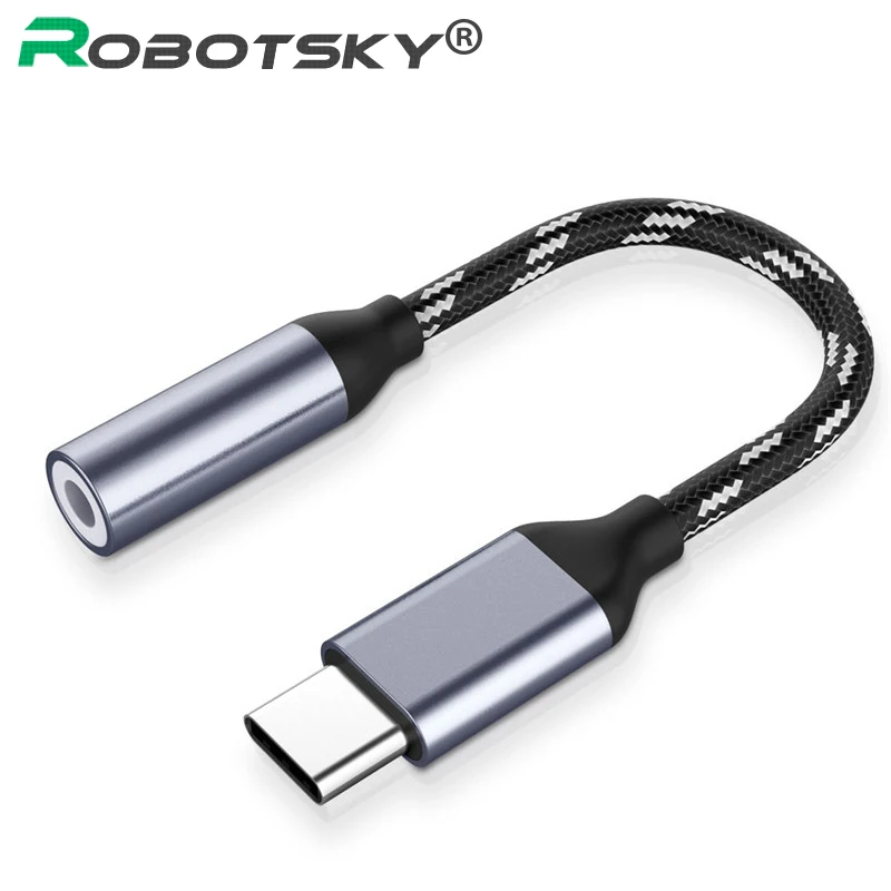 Robotsky Тип C до 3,5 мм разъем для наушников кабель Тип usb-C 3,5 AUX адаптер для наушников для huawei Коврики 10 P20 Xiaomi mi 6 6X mi x 2 s