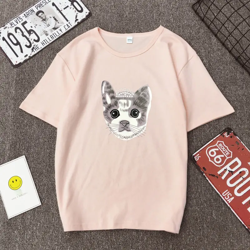 

Cat Print Women tshirt Casual Funny t shirt For Lady Girl Top Tee Hipster Tumblr Drop Ship