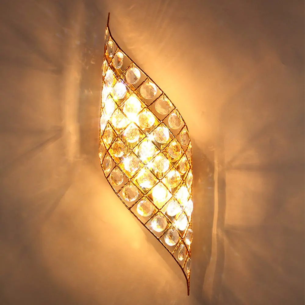 

Modern Crystal Golden Angel's Wings Corridor Wall Lights Bedroom Bedsides Luxury Wall Sconces Stair Case Study Room Wall Lamp