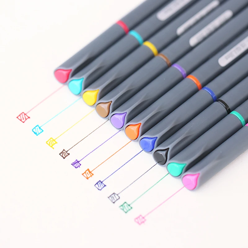 JU KUAI 10 шт./лот тонкой линии рисунок пером для Манга Мультфильм рекламы дизайн воды цвет ручки школы офисные принадлежности 7229