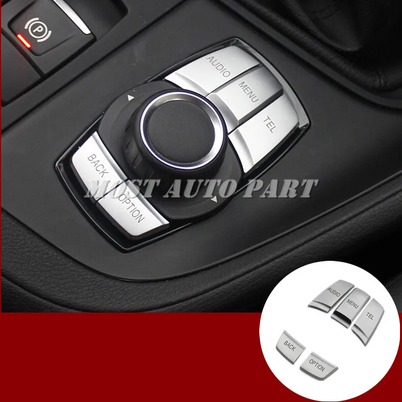 

Inner Console iDrive Multimedia Button Trim Cover 5pcs For BMW X1 F48 2016-2019