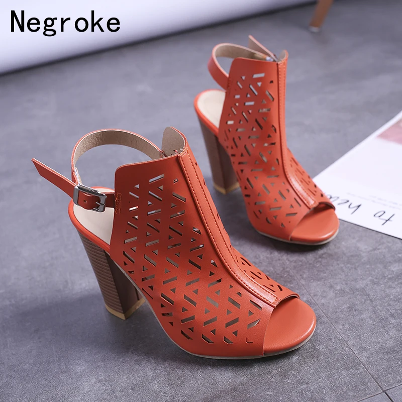 

Brand Fashion Sandals Women High Heels Open Toe Pumps 2019 Summer Women's Banquet Sandals Sexy Slingback Ladies Shoes Plus Size
