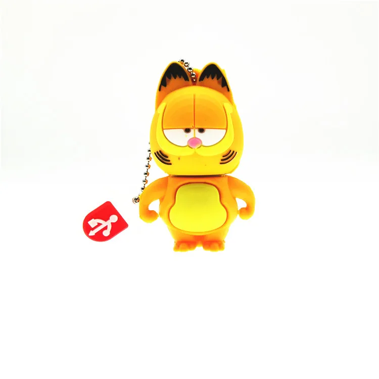 Cartoon Mini Garfield Cat USB 2.0 Flash Drive 4GB 8GB 16GB 32GB 64GB Portable Key USB Memory Stick Pendrive External Storage