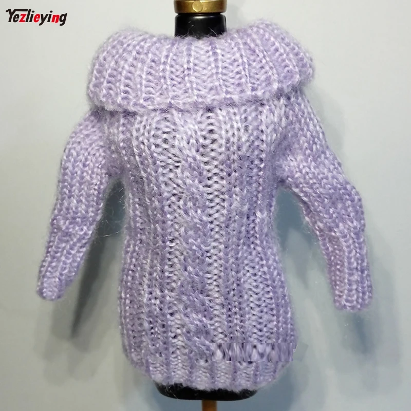 

1/6 Scale Figure Accessory Female Clothes Purple Knitted Sweater High-necked Knit bottoming shirt Jacket Coat f 12"Hottoys Body