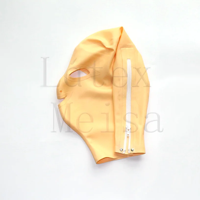 Handmade 100% natural Zentai Latex hoods in flesh color with back zip for adults | Тематическая одежда и униформа
