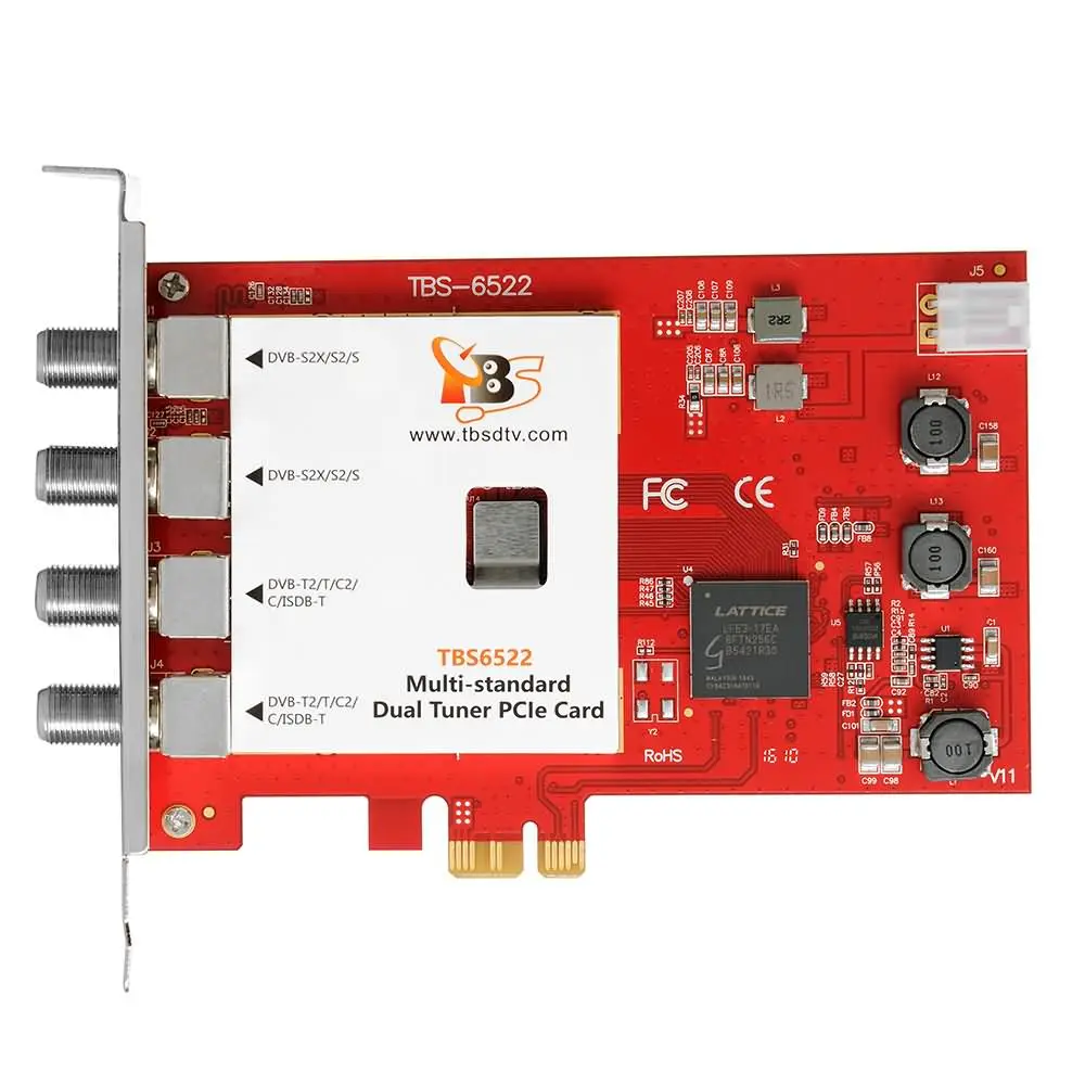 TBS6522 мульти-стандартный двойной тюнер PCI-e карта DVB-S DVB-S2 несколько цифровых ТВ стандартов DVB-S2X/S2/S/T2/T/C2/C/ISDB-T