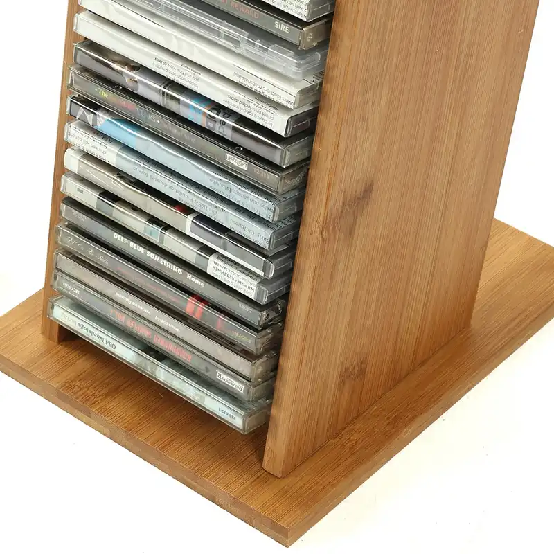 High Capacity Bamboo Material Cd Stand Dvd Rack Ps4 Storage Blu Ray Disc Shelf Black Film Receiving High Capacity Bamboo Material Cd Stand Dvd Rack Ps4 Storage Blu Ray Disc Shelf Black Film Receiving