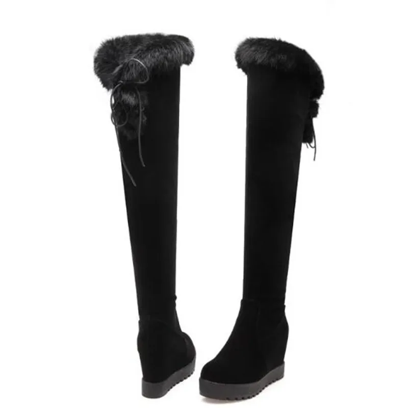 Women Boots Autumn winter New style fashion Grind Internal increase long and tube-shaped Over the knee Cashmere thickening Boots