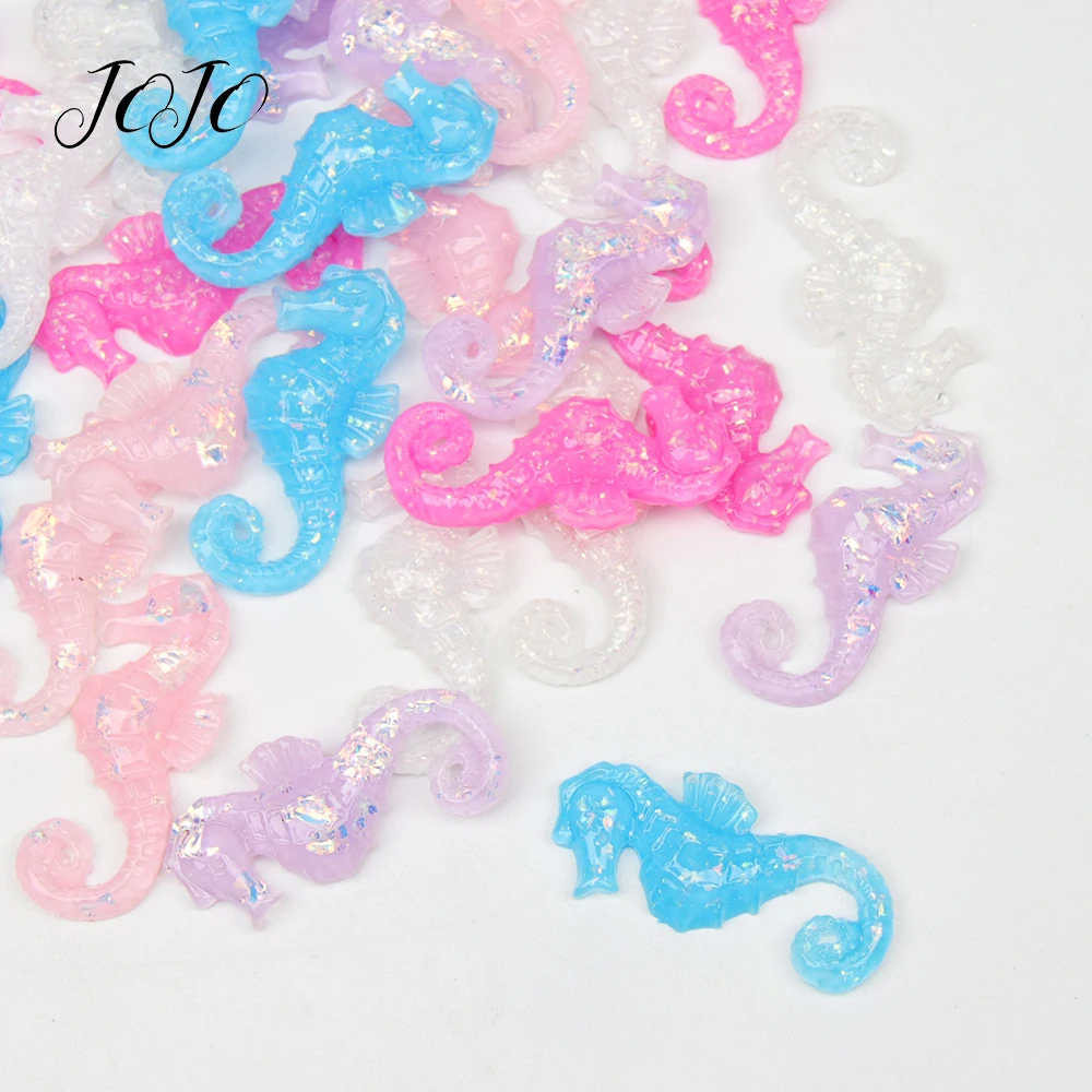 

JOJO BOWS 10pcs DIY Craft Supplies Little Hippocampus Planar Resin Accessories For Crafts Phone Case Sticker Hanging Accessories