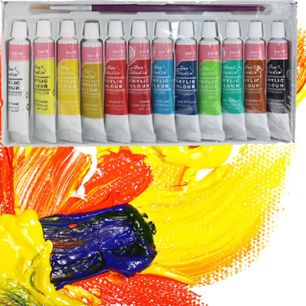 FangNymph 12 Colors Professional Acrylic Paints Set Hand Painted Wall