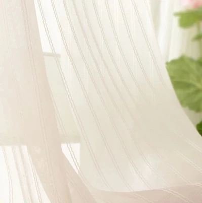 

Linen stripe white solid color plain quality voile/sheer panels curtain customize bay window screening blind all-match curtains