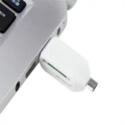 8 шт. PC card reader OTG TF/SD флэш-памяти Белый Универсальный card reader Micro USB OTG картридер мобильного телефона