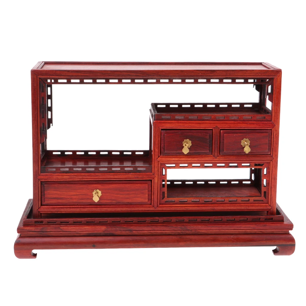 

1/6 Scale Dolls House Miniature Rosewood 2-Drawers Pedestal Model Furniture Toy for 12'' Action Figure Dolls Accessories