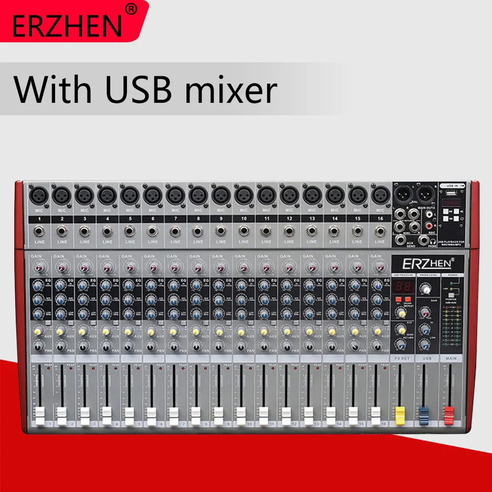 

Audio Mixer Console W6000T16 Professional Mixer Audio Amplifier Sound Processor 16 Channel