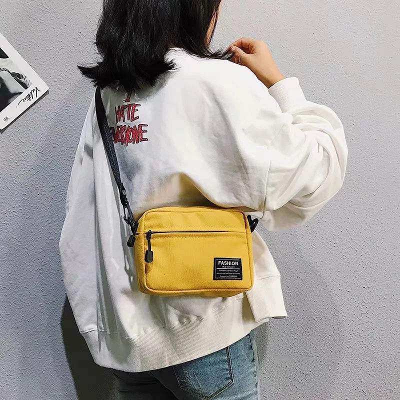 

JI HAO Casual Canvas Shoulder Bags women Cotton Student School bags for teenage girls Solid Travel Tote Bag Soft Crossbody Bags