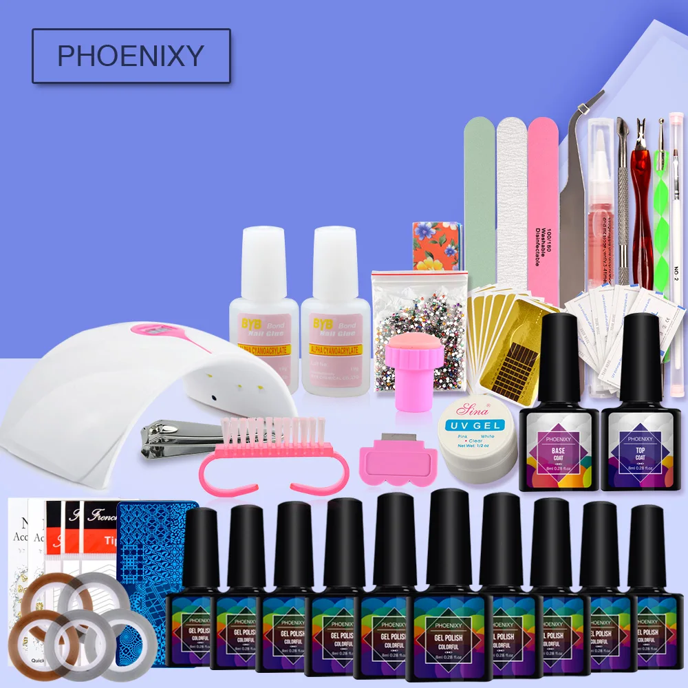 

Full Nail Set Lamp For Nails 36w LED Lamp UV Gel 8ml Nail Polish Set Soak Off Gel Varnish Nail Extension Kit Manicure Tools Set