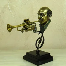 Abstract Trumpeter Bust Sculpture Handmade Polyresin Cornet Player Sculpture Music Decoration Art and Craft Ornament Furnishing