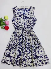 Free shipping 2015 summer autumn new Korean Women casual Bohemian floral leopard sleeveless vest printed beach chiffon dress