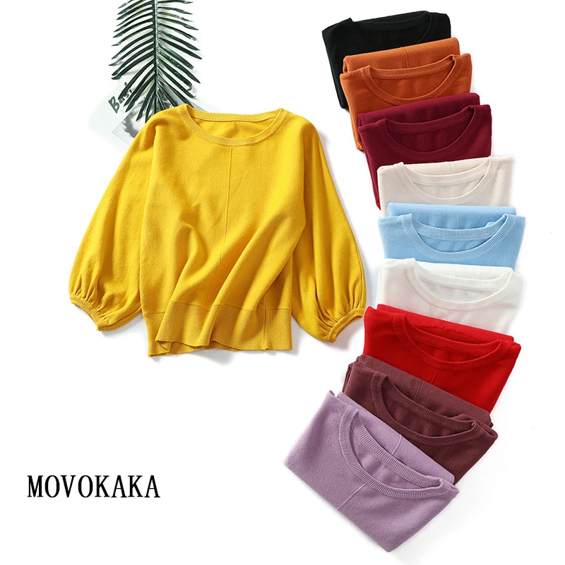 

New Hot Knit Sweater Fashion Sweater Female Bell Sleeve Pullover Sweater Women Winter Jumper Woman Pull Femme Warm Sweater Women