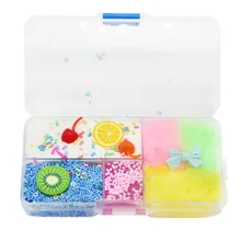 DIY талисманы слизи набор цвет грязи в коробке Вишня хлопок глина милый эластичность Пластилин синий кристалл глина снятие стресса игрушка ребенок подарок