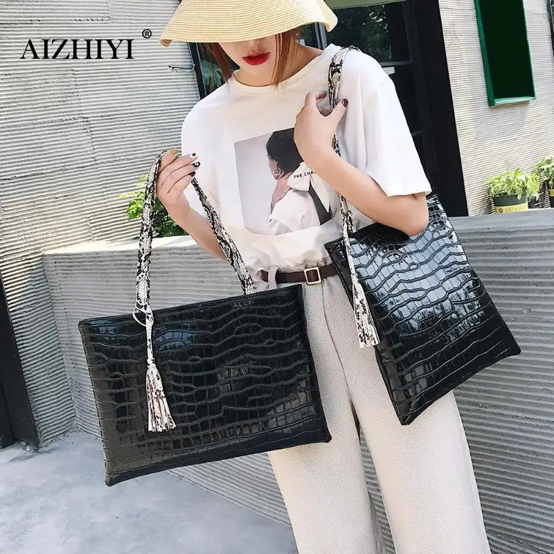 Large Shoulder Handbags Women Top-handle Bags Leather Stone Pattern Fashion Handbags Women Bags Designer Sac A Main Femme