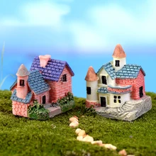 Huis Miniatuur Beeldje Home Decoratie voor Mini Fairy Tuin Cartoon Building Standbeeld Hars Ambachtelijke Pop Auto Decoratie