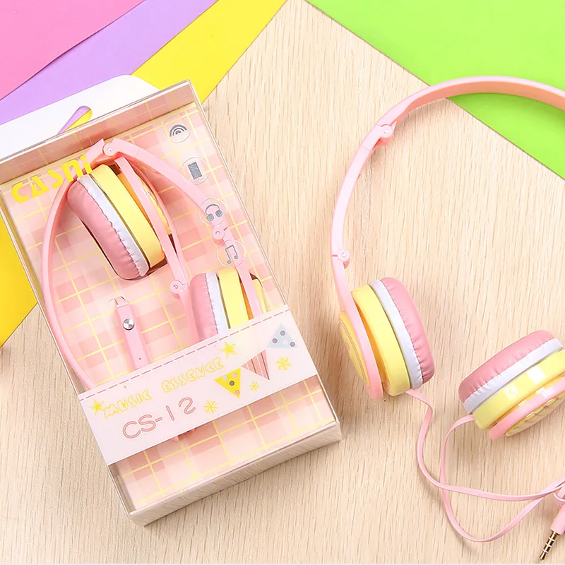 

CHICLITS MP3 MP4 Headphone Cute Candy Colour Headphone 3.5mm Stereo Foldable Music Universal Headset With Mic For Mobile Phone