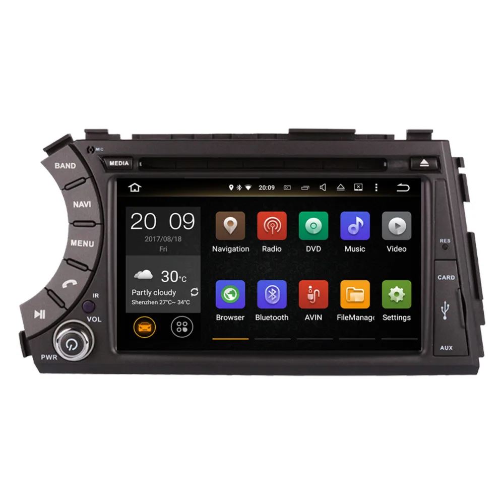 Flash Deal Android 8.0 Octa Core 4GB+32GB Car PC GPS Head Unit with Bluetooth For SsangYong Korando/Actyon/Kyron 2005-2012 Radio DAB+ Aux 1