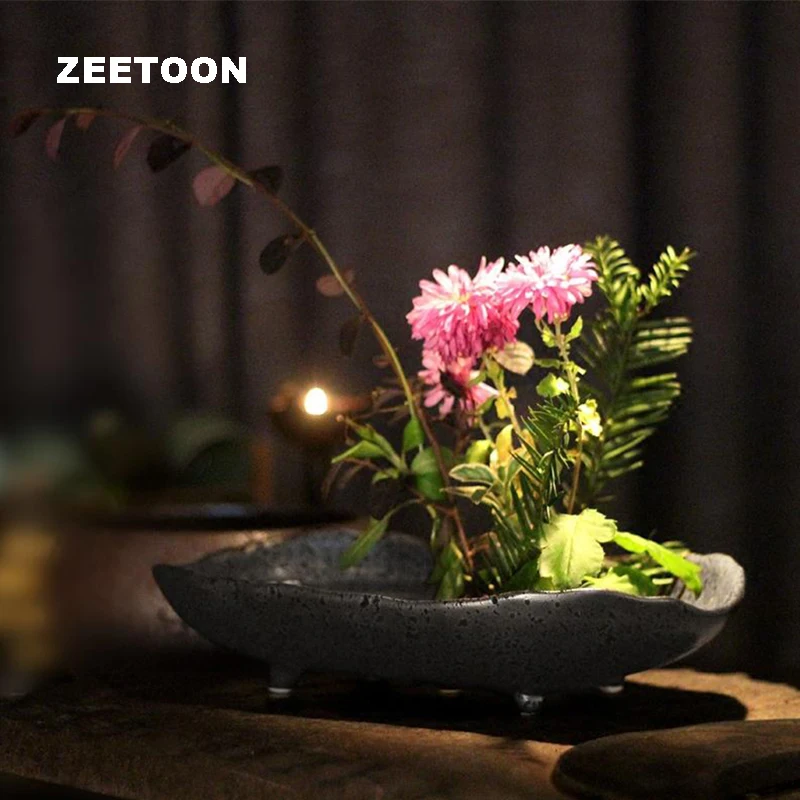 Дзен грубая керамика ваза цветочный горшок жардиньерка икебана кэндзан Керамика Настольный конфеты Еда блюдо растения творческий Винтаж Домашний Декор