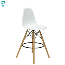 94892 Barneo N-11 пластиковый кухонный стул высокий барный стул на деревянном основании стул высокий стул белый стул для барной стойки мебель для кухни кресло для бара Казахстан по России