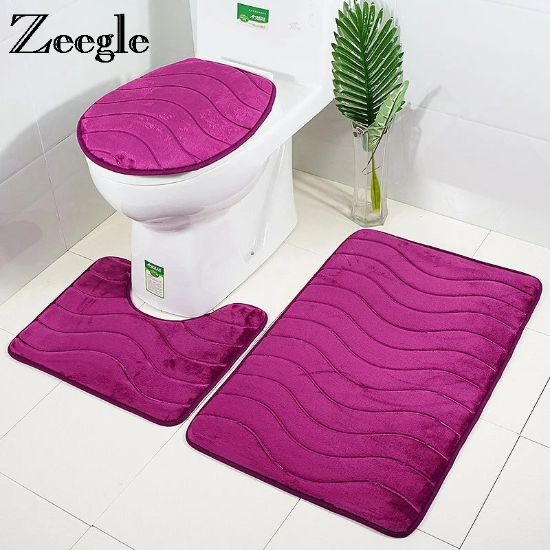 Details about   Moana Bathroom Rugs Shower Curtains 4PCS Non-Slip Foot Mat Toilet Lid Cover Mats 