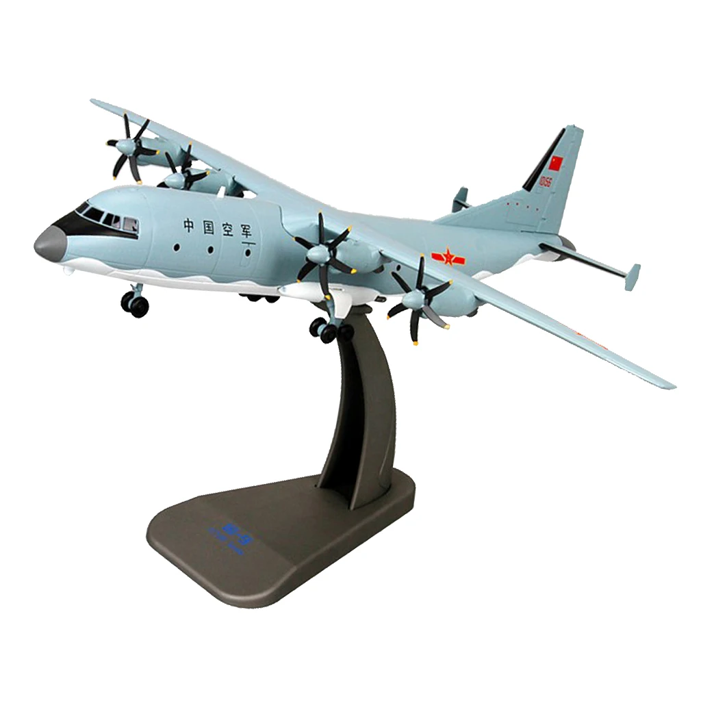 1:100 Scale Airplanes Airforce Shaanxi Y-9 Aircraft Diecast Models 350x190x350mm