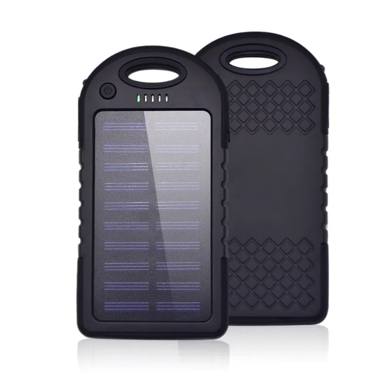 Hot Waterproof Solar power bank 5000mAh Portable Charger Travel Battery