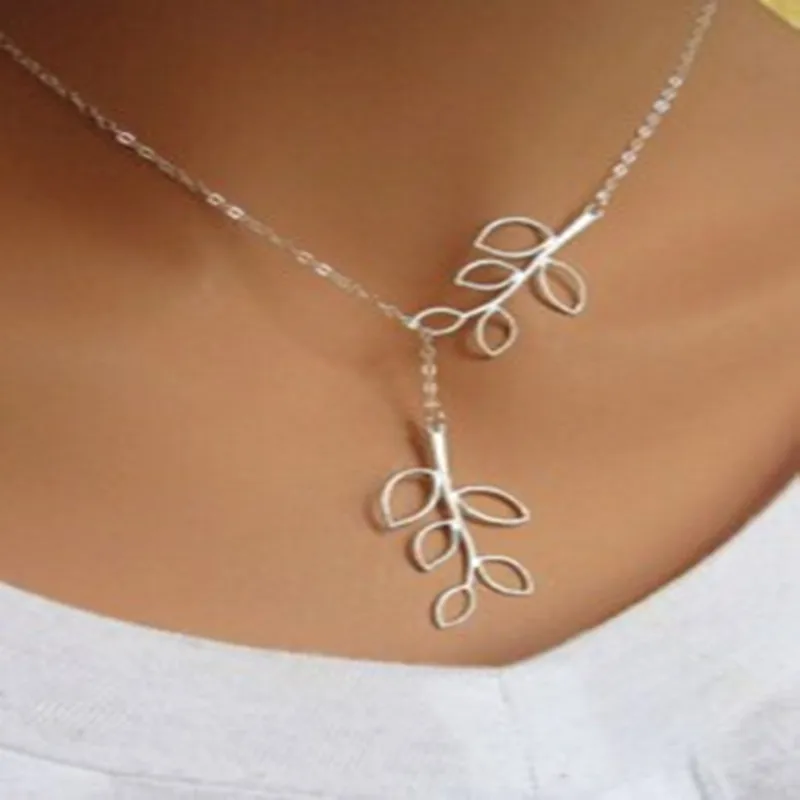 

explosion models simple metal leaf tassel short necklace cross necklace