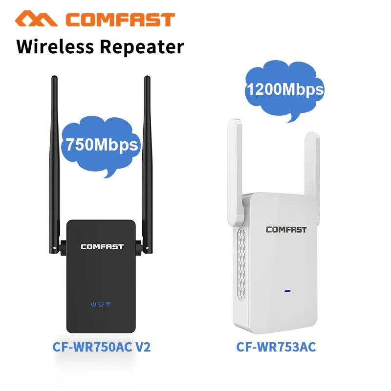 750-1200 Мбит/с 5,8 ггц Wifi ретранслятор расширитель/усилитель/маршрутизатор/точка доступа гигабитный Беспроводной двухдиапазонный 2,4G/5G Внешние антенны