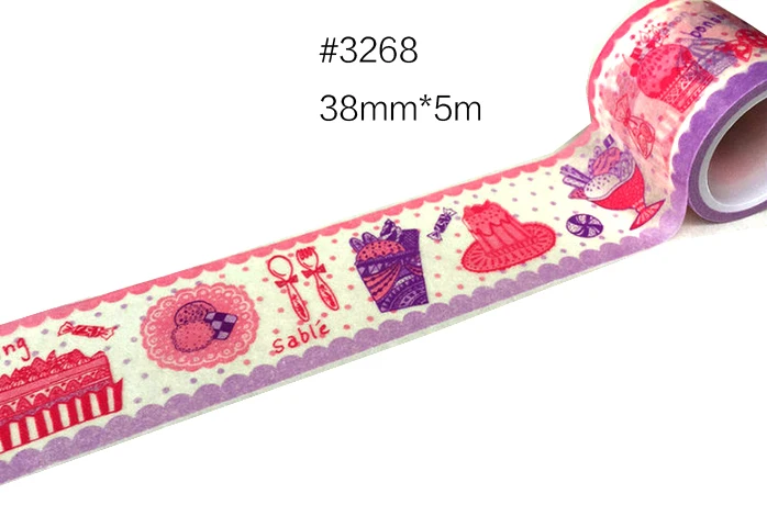 23 дизайна(принимаем выбор дизайна) 30 мм японский Васи декоративный клей многоцветные пленки цветок Сердце точка полоса бумажная лента - Цвет: 3268