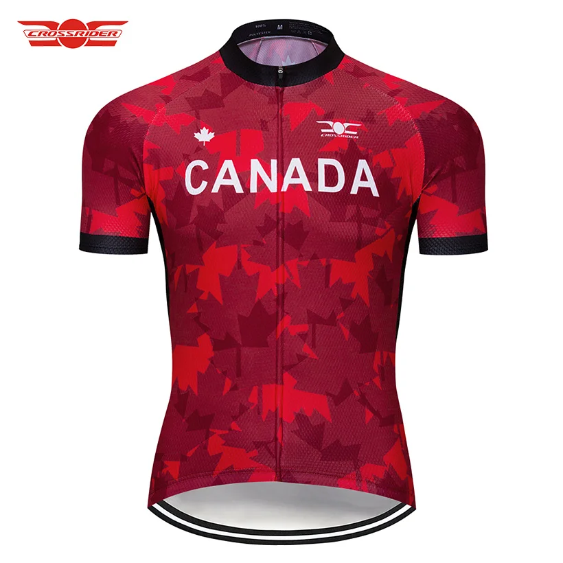 

Crossrider 2018 Pro Team Canada Cycling Jerseys Sets MTB Bicycle clothing Men's Short Ropa Ciclismo Bike Clothes Maillot Culotte