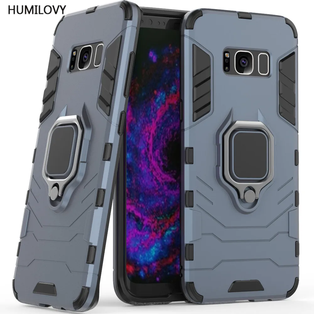 

For Samsung Galaxy S8 case for Galaxy S8 Cover Car Magnetic Bracket Finger Ring TPU+PC Armor Cover for Samsung Galaxy S8 Fundas