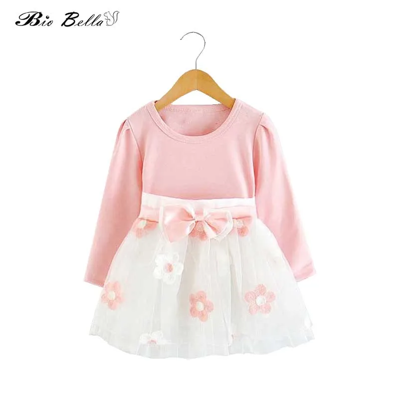 

Vestidos Bebes Infantil Flower Embriodery Girl Dresses Long Sleeve Girls Dress Princess Clothes Wedding Birthday Party Dress