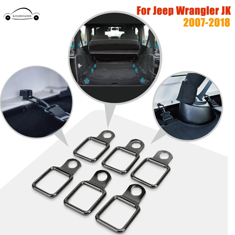 6x для 2007 2018 Jeep Wrangler JK стягивающиеся D образные кольца с зажимом багажника грузовая