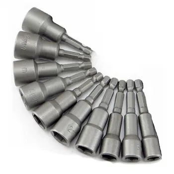 

SHGO HOT-10PCs 1/4inch Diameter 6mm-19mm Hex Shank Bit Socket Magnetic Set Drill Bit Tool