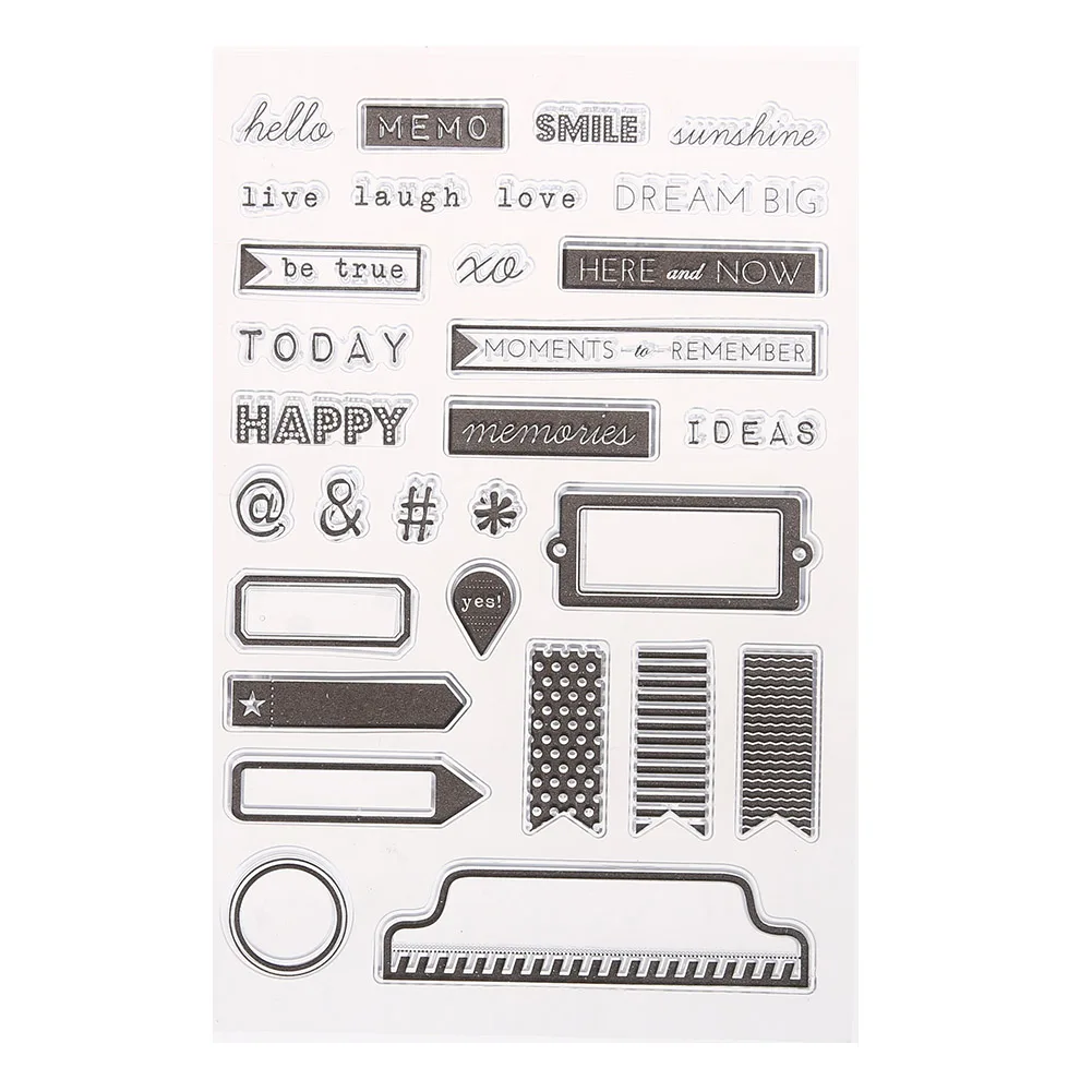 

Letter Badge Transparent Silicone Clear Stamps for DIY Scrapbooking Decorative Embossing Folder Template Stamp Sheet