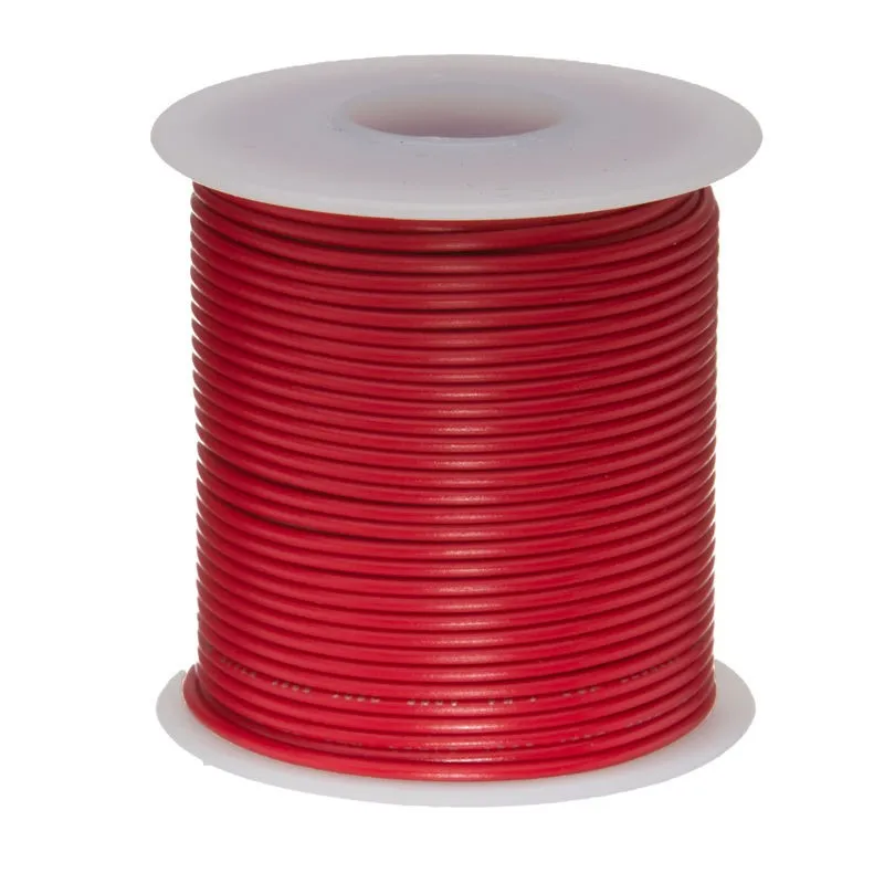 26 AWG Gauge Stranded Hook Up Wire Red 100 ft 0.0190 MIL Spec 600 Volts