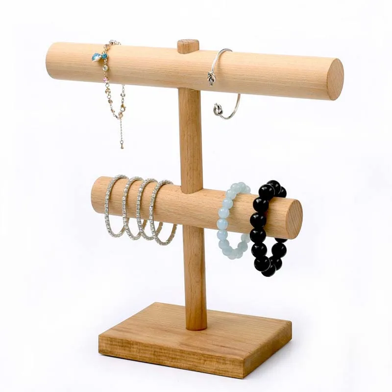 Double layer Bangle Bracelet Jewelry Displays Double Layer Wood