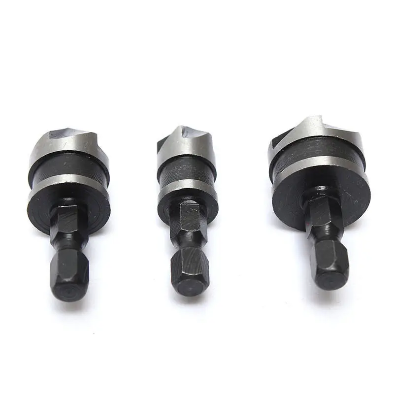 

3pcs/Set Boring Tapered Countersink Drill Bit Deburring Reaming Accessories Hand And Power Tool Accessories