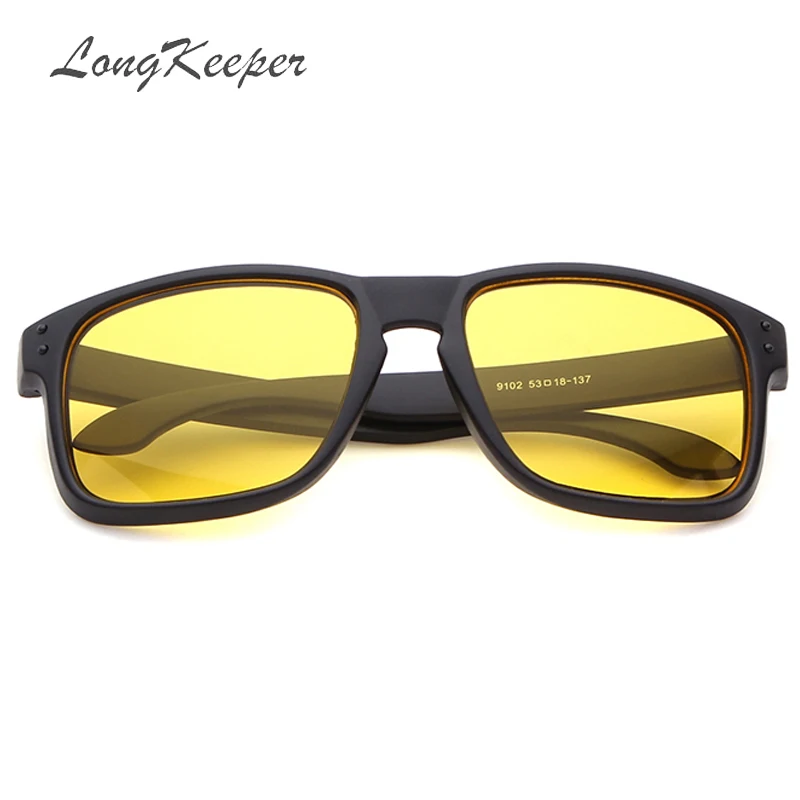 LongKeeper Night vision goggles drivers night-vision sunglasses anti-glare with luminous driving glasses UV400 sunglasses